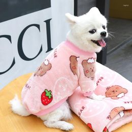 Dog Apparel Breathable Small Dogs Winter Clothes Flannel Cartoon Animal Print Sweatshirt For Kittens Puppy Warm Outfit Pet Clothing