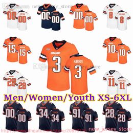 2023 Custom S-6XL NCAA Syracuse Orange Football Jersey 3 Taj Harris 23 Ifeatu Melifonwu 11 Dillon Markiewicz 8 Garrett Williams 28 Jarveon Howard 15 JaCobian Morgan