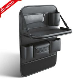 New Car Back Seat Organiser Storage Bag with Foldable Table Tray Tablet Holder Auto Back Seat Bag Protector Mat Interior Accessories