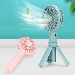 Electric Fans USB Mini Handheld Fan 3-gear Adjustment Triangle Bracket fan Outdoor Creative Desktop Office Mute Charging Portable Handheld Fan