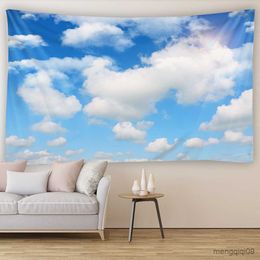 Tapestries Blue Sky And White Clouds Wall Hanging Tapestry Art Decoration Blanket Curtain Hanging At Home Bedroom Living Room Decor R230710