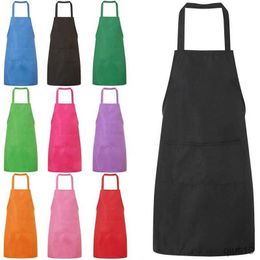 Kitchen Apron Colorful Cooking Aprons Kitchen Cleaning Accessioris Adult Apron Sleeveless Convenient Male Female Chefs Universal Apron Pocket R230710
