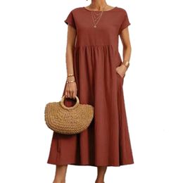 Basic Casual Dresses Dress for Women Vintage Dresses Women Clothing Summer Elegant Fashion Casual Cotton Linen Streetwear Loose Comfortable Y2k 230710