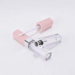 Storage Bottles 30/50pcs 4ml Empty Lip Gloss Wand Tube DIY Pink Cap Glaze Bottle Clear Square Cosmetic Concealer Liquid Eye Shadow Container