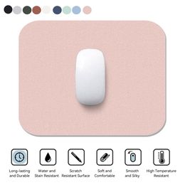 Solid Color Mouse Pad Waterproof Desktop Protector Mat PU Leather Non-slip Computer Gaming Office Desk MousePad For PC Laptop