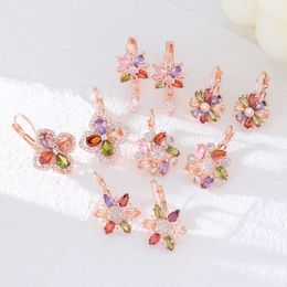 Drop Girl Boho Huggie Hoop Clip On Dangle Earrings Earringdrop Vintage Earring Cute For Women Colourful Sweet Flower Colourful Foloral Bridal Wedding Crystal Jewellery