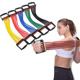Resistance Bands 5 Latex Tube Tensioner Exercises Adjustable Fitness Pull Rope Tube Profession Resistance Chest Expander Strong Cable Band Puller HKD230710