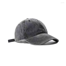 Ball Caps Korean Men's Baseball Cap Washed Cotton Light Board Multi-color Optional Solid Colour Stitching Hip-hop Sun Hat Dad