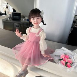 Girl Dresses Girls Dress Set Fashion All-match Two Piece Korean Version Lovely Sweet Casual Daily Wear Kids Clothes 2023 Spring Autumn