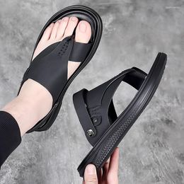 for Summer Men Shoes Sandals Fashion Genuine Leather Slipper Youth Outdoor Comfortable Soft Sole 18 Comtable