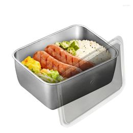 Dinnerware Sets Snack Containers Storage Container With Lid Square Reusable Packing Box Microwaveable Bread For Outdoor