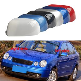 For Volkswagen VW Polo 2004 2005 Car Outside Reverse Mirror Cover Cap Wing Door Side Mirrors Housing Shell Colour Painted 1pcs