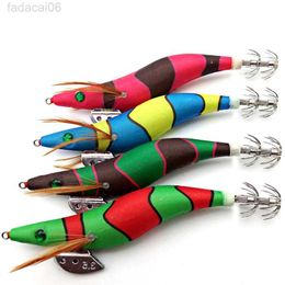 Yemleri Cazibe için 1 PCS Wobbler Balıkçılık için Wobbler/Tackle Deniz Mürekkep Balığı Karidesi Ahşap Karides Jigging Ahtapot Yapay Yem Sabit Kalamar Jigs Hook Hkd230710