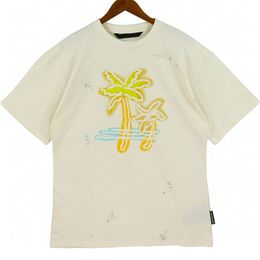 Angels Summer Mens Designer PALM NEON TEE T-SHIRT VINTAGE Neon Palm Tree Coconut Tree Short Sleeves Loose Casual Men angel TShirt Beach T-Shirts angelss Tees