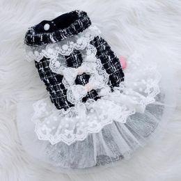 Dog Apparel Skirt Turn-down Collar Puppy Lace Pet Outfit Dress Great Costume