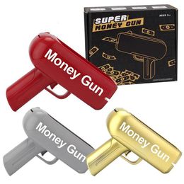 Novelty Games Money Shooter Guns Toy Electric Funny Banknote Guns Toys Money Bill Dispenser Cash Spray Cannon Toy Party Supplies 230710