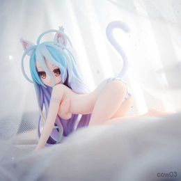 Action Toy Figures 5CM Anime Figure GAME LIFE Humanoid Rabbit Ears Cat Tail Sexy Kneeling Girl Model Desktop Collection Decoration R230710
