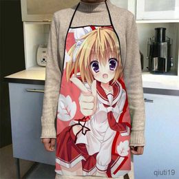 Kitchen Apron Hidan No Aria Apron Kitchen Aprons For Women Oxford Fabric Cleaning Home Cooking Accessories Apron R230710