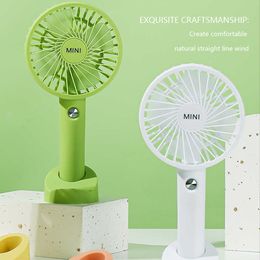 Electric Fans USB Rechargeable Summer Cooling Fan Speed Adjustment 1000-1200mAh Portable Handheld Fan Bracket Base for Home Office School