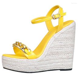 Sandals Fashion Woven Rope Women's Shoes Large Size Platform Casual Wedge Heel Shopping