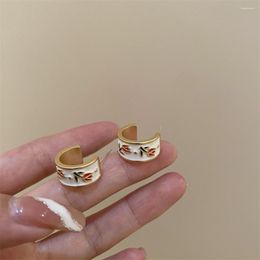 Stud Earrings KOUDOUN Trend Ear Jewellery Girls Accessories Tulip Flower Fashionable Small Hoop For Women 2023