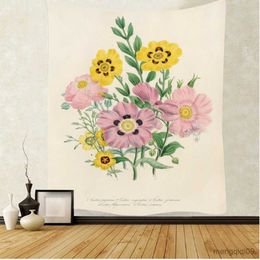 Tapestries Fresh Little Flowers Fields and Gardens Theme Printing Wall Tapestry Art Hanging Curtain Bedroom Living Room Decorations Women R230710