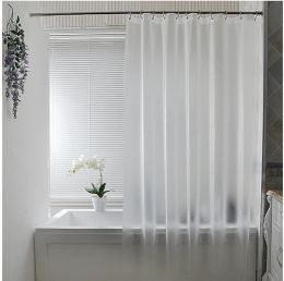 Waterproof PEVA Bathroom Curtains Grind Arenaceous Translucent Shower Curtain Europe Mildew Proof Solid Colour Bath Curtains