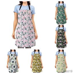 Kitchen Apron Print Pattern Apron Household Holiday Women's Apron Kitchen Antifouling Apron Children's Painting Decorative Apron R230710