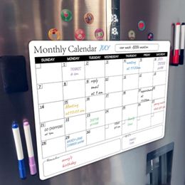 Whiteboards Magnetic Monthly Weekly Planner Calendar Table Whiteboard Schedules Fridge Message Board White Colour 230707