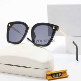 Sunglasses fashion sunglasses metal frame toswrdpar glasses sunglasses designer men's ladies brown case black metal frame dark lens x0710 x0828