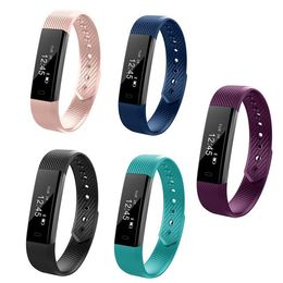 Hot ID115 Smart Bracelets Fitness Tracker Step Counter Activity Monitor Band Alarm Clock Vibration Heart rate monitoring Wristband