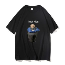 Men's T-Shirts Bertram Eats Kids Funny Brand Men Women T-shirt I Eat Kids Tees Man Pure Cotton Tops Short Sleeve Black Casual Loose Tshirt 230710