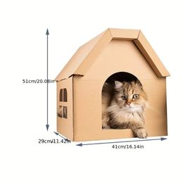 Cat House Cat Cardboard House Cat Scratcher Hideout Cat Scratching Toy For Cat Birthday