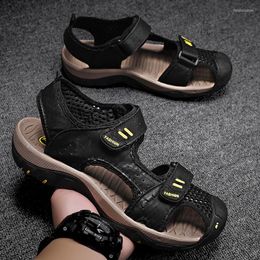 Sandals Genuine 7229 Men's Leather Brand Classic Summer Male Outdoor Casual Lightweight Sandal Fashion Sneakers Big Size