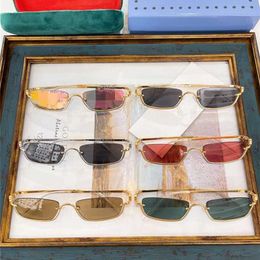 Sunglasses 2023 High Quality New family INS network red with metal half frame personalized hip hop sunglasses GG1278S