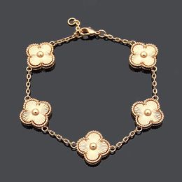 Bracelets 19cm Spark thick chain Girl women 5pcs flower bracelets Love Designer 18K Silver Rose Gold original logo engrave bracelet Fashion