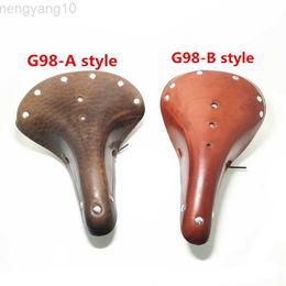 Bike Saddles Retro Vintage Bicycle Saddle Pure Cowhide Handmade Seat Custion Bike Sport Saddle Cycling Bike Seat G98 HKD230710