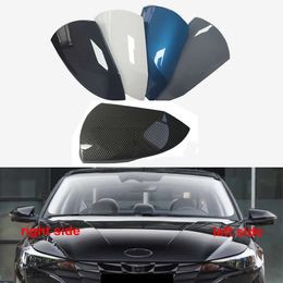 For Hyundai Elantra 7th-2021 Car Accessories Rearview Mirror Cover Side Mirrors Housing Shell Colour Painted Carbon Fibre