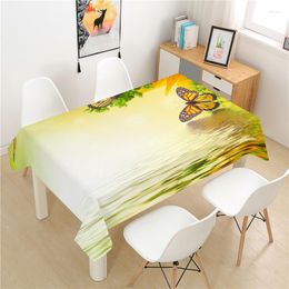 Table Cloth Fashion Butterfly Tablecloth Home Dining Cover Coffee Decor Picnic Mat Rectangular Washable Dustproof