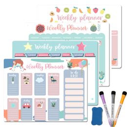 Whiteboards Magnetic Weekly Monthly Planner Calendar Magnets Black Board Sadhu Whiteboard Markers for Notes Drawing Fridge Sticker 230707