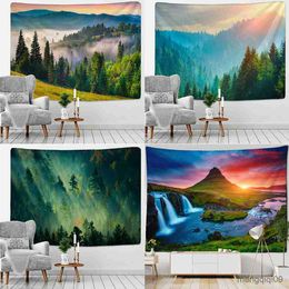 Tapestries Customizable Art Bedroom Living Room Home Decoration Sunset Sunshine Forest Tapestry R230710