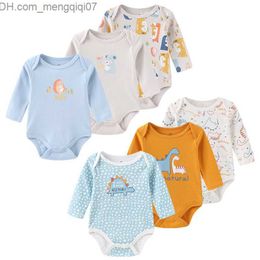 Rompers Cartoon baby girls' clothing 3 pieces of newborn Skin-tight garment cotton baby boys' clothing 0-12M autumn spring printing long sleeved jumpsuit Z230710