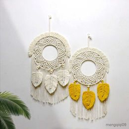 Tapestries Wall Hanging Dream Handmade Woven Leaf Tassel Tapestry for Kids Room Wedding Decoration Ornament Craft Gift R230710