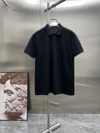 23SS designer Men's Polos Tees luxury T shirt triangle letter splicing pocket print t-shirts Casual cotton sleeve printed lapel Tshirts black