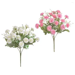 Decorative Flowers 2 Pcs Simulation Carnation Artificial Roses Fresh Wedding Ceremony Decorationss Realistic Decor