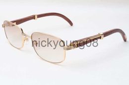 Sunglasses Factory Outlet New Style Square Wooden Sunglasses 7381148 Natural Wooden Eyeglasses Size 56-21-135mm Premium Luxury Sunglasses x0710 x0828