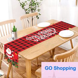 Top Christmas Table Runner Christmas Linen Tablecloth Holiday Decoration Red Printed Christmas Table Runner 33 * 180cm