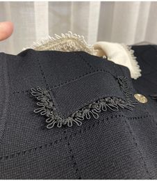 Capris Efatzp 2022 Autumn Women's New Arrive Black Knitted Long Dress Designer Sleeveless Elastic Slim Vintage Dresses