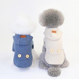 Dog Apparel Pet Hoodie Knitted Cardigan Casual Sweatshirt Clothing Teddy Autumn And Winter Woollen Coat
