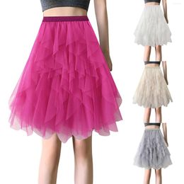 Skirts Women Summer Vintage Tulle Skirt Adult Fancy Ballet Dancewear Party Costume Ball Gown Mini Short Prom Midi